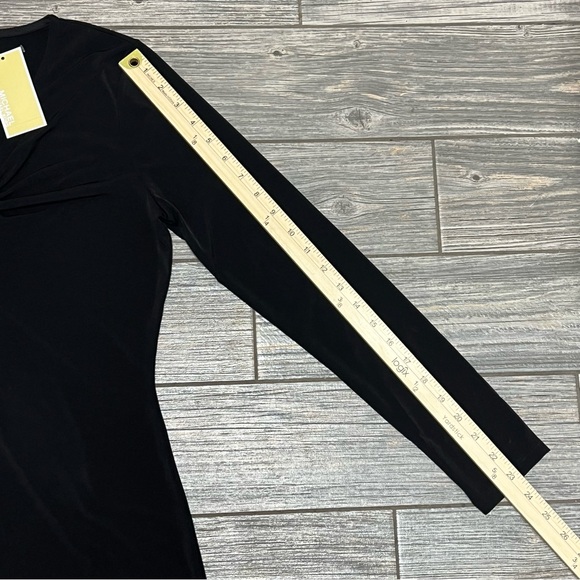 NWT $140 Michael Kors Black O-ring Dress Size Medium L/S Sheath Dress - Picture 12 of 16